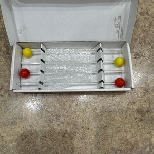 Set of 4 NEW Glass Swizzle Sticks  Orange Yellow 8" New